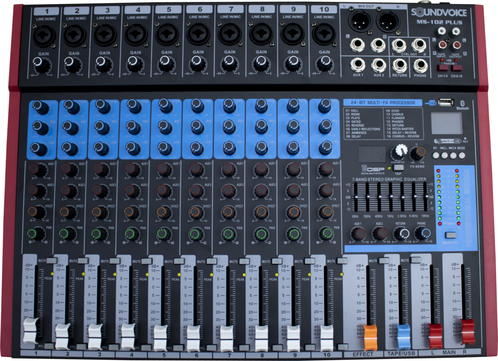 MESA DE SOM SOUNDVOICE MS-102 PLUS
