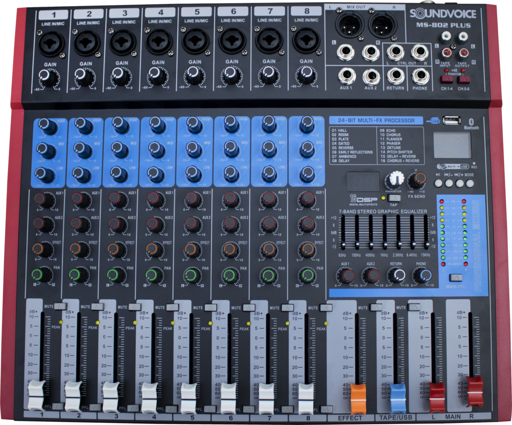 MESA DE SOM SOUNDVOICE MS-802 PLUS