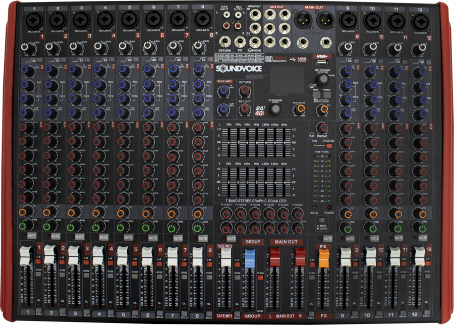 MESA DE SOM SOUNDVOICE PLATINA MS-12.7