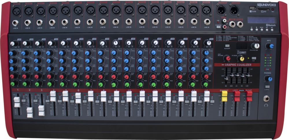 MESA DE SOM AMPLIFICADA SOUNDVOICE MA-1630X