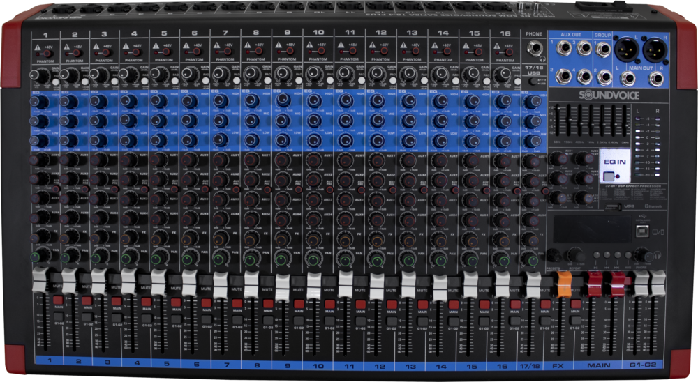 MESA DE SOM SOUNDVOICE SAFIRA MS-18.4 PLUS