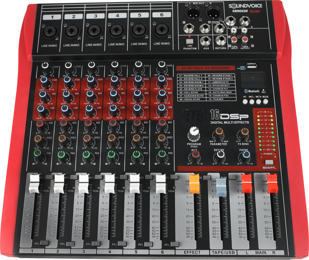 MESA DE SOM SOUNDVOICE RUBI MR-602