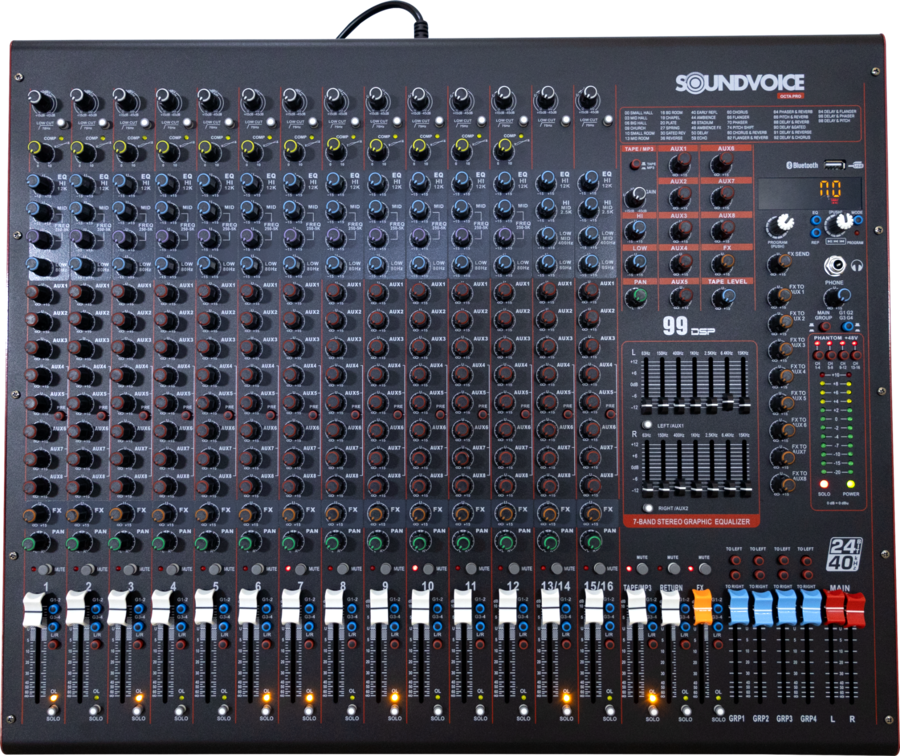 MESA DE SOM PROFISSIONAL SOUNDVOICE OCTA PRO MPO -16.8